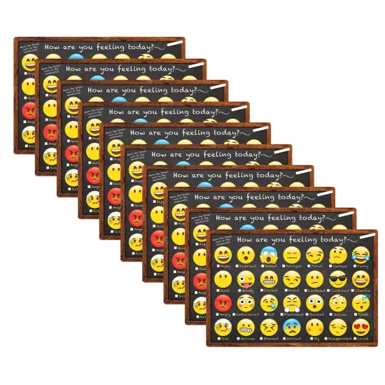 Smart Poly&trade; Chart, 13" x 19", Emotions Icon How Are You Feeling, Pack of 10 {1}
