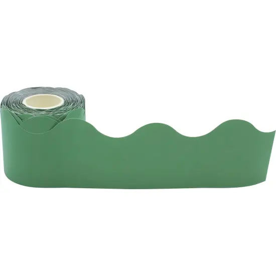 Eucalyptus Green Scalloped Rolled Border Trim, 50 Feet Per Roll, Pack of 3 {3}