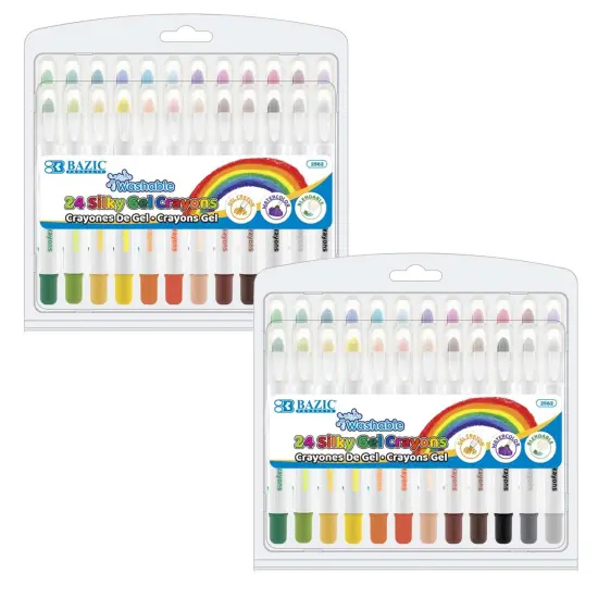 Washable Silky Gel Crayons, 24 Per Pack, 2 Packs {1}
