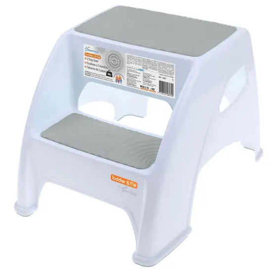 Toddler & Me&trade; 2-Step Stool, Gray/White {1}