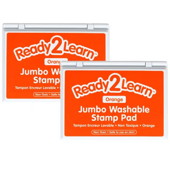 Jumbo Washable Stamp Pad - Orange - 6.2"L x 4.1"W - Pack of 2 {1}