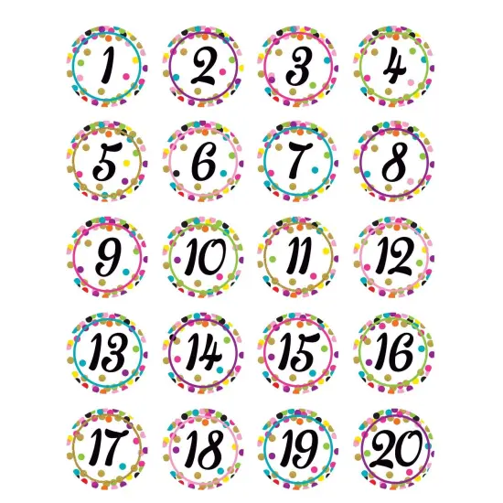 Confetti Numbers Stickers, 120 Per Pack, 6 Packs {3}