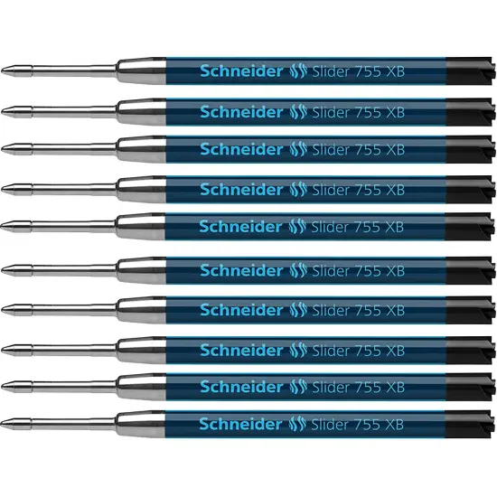 Slider 755 XB Ballpoint Pen Refill, Viscoglide Ink, Black, Pack of 10 {1}