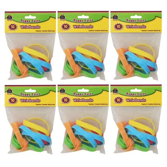 Happy Faces Wristbands, 10 Per Pack, 6 Packs {1}