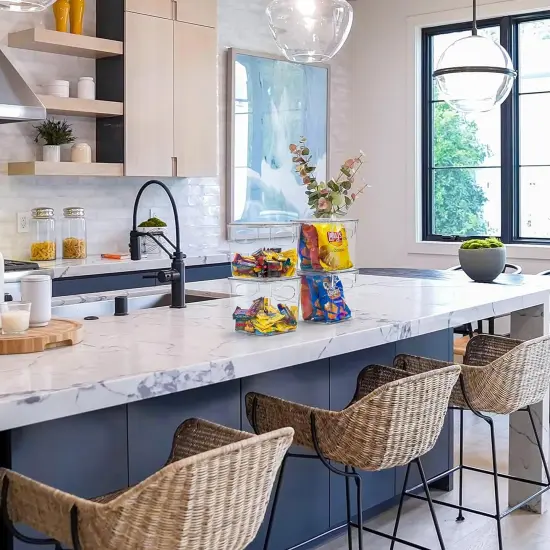 Sorbus Clear Plastic Container Bins W/ Lids (Small 4 Pack) {4}