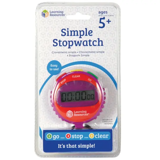 Simple Stopwatch, Red, Blue, Green, Pack of 12 {4}