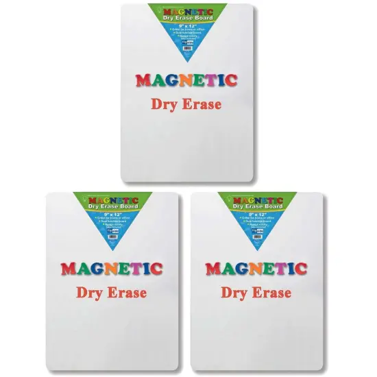 Magnetic Dry Erase Board, 9" x 12", Pack of 3 {1}