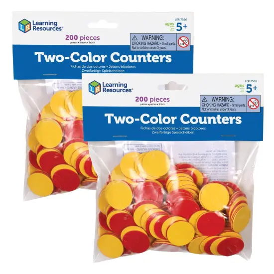 Two-Color Counters, Red and Yellow, 200 Per Pack, 2 Packs {1}