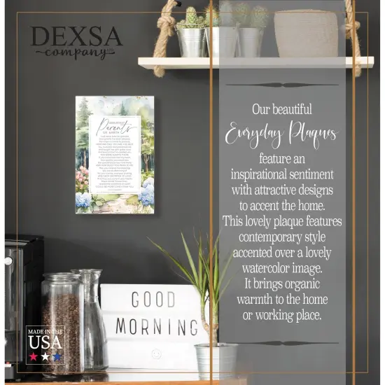 Greatest Parents Wood Plaque with Easel and Hook Wall Tabletop Art - 6 inches x 9 inches {2}