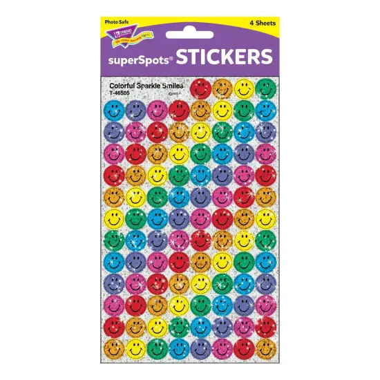 Colorful Smiles superSpots&reg; Stickers-Sparkle, 400 Per Pack, 6 Packs {2}