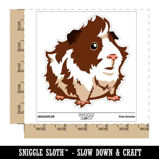 Cute and Hairy Abyssinian Guinea Pig Waterproof Vinyl Phone Tablet Laptop Water Bottle Sticker Set - 5 Pack {1}