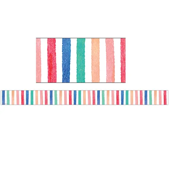 Watercolor Stripes Border Trim, 35 Feet Per Pack, 6 Packs {1}