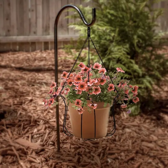 Sorbus Set of 8 Shepherds Hooks for Outdoor - Extendable Garden Stakes for Plants, Lights, Lanterns, Flower Baskets, and More {6}