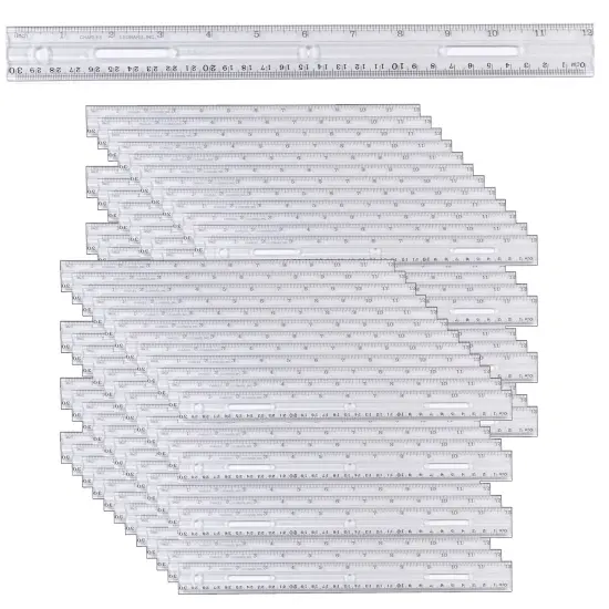 Clear Plastic Ruler, 12", Pack of 48 {1}