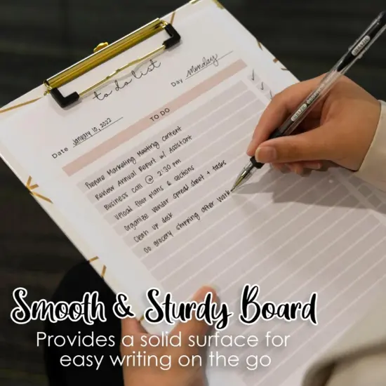 Paperboard Clipboard with Gold Low Profile Clip, Assorted Geometric Designs (No Design Choice), 12.9" x 9", Pack of 6 {5}