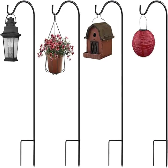 Sorbus Set of 6 Shepherds Hooks for Outdoor - Extendable Garden Stakes for Plants, Lights, Lanterns, Flower Baskets, and More {4}