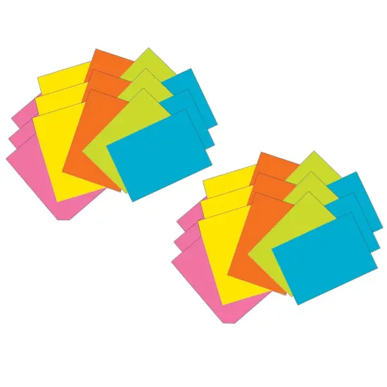 Index Cards, 5 Super Bright Assorted Colors, Unruled, 4" x 6", 100 Cards Per Pack, 6 Packs {1}