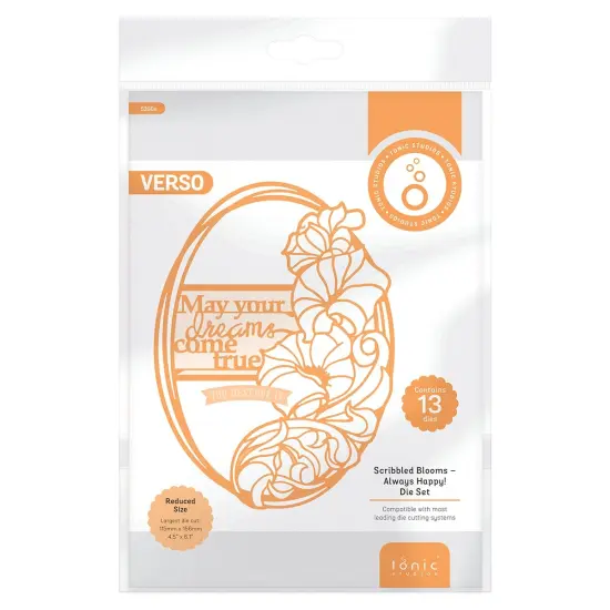 Tonic Studios Die Set-Always Happy! Scribbled Blooms {1}