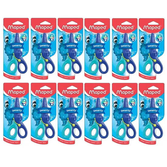 Kidicut Spring-Assisted Plastic Safety Scissors, 4.75", Pack of 12 {1}