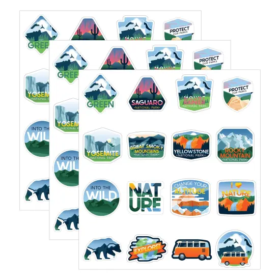 Adventure Vinyl Stickers, 100 Per Pack, 3 Packs {1}