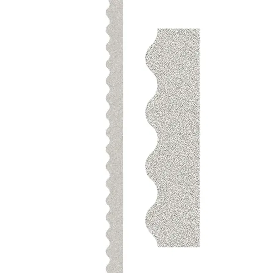 Silver Glitz Scalloped Border Trim, 35 Feet Per Pack, 3 Packs {2}