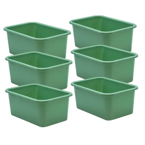 Eucalyptus Green Small Plastic Storage Bin, Pack of 6 {1}