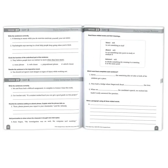 Daily Language Review Teacher's Edition Book, Grade 8 {3}