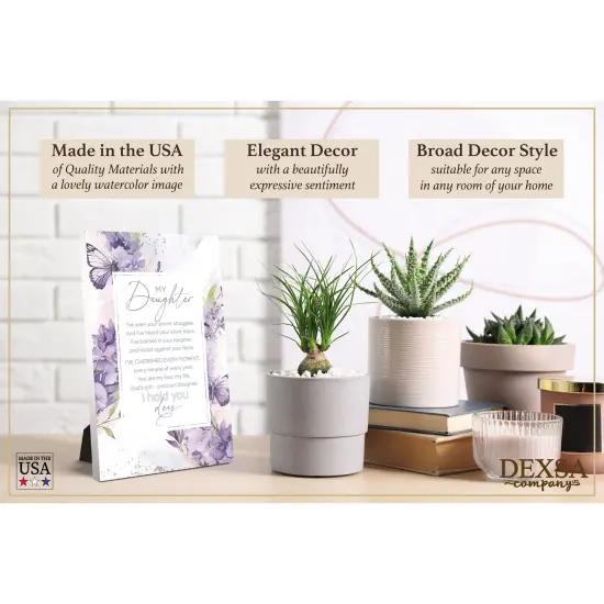 My Daughter Wood Plaque with Easel and Hook Wall Tabletop Art - 6 inches x 9 inches {3}