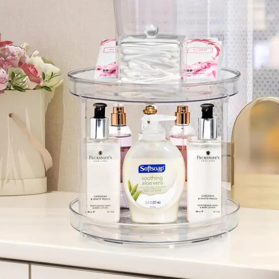 Sorbus Lazy Susan Organizer Set - for Fridge, Pantry, Cabinet, Table, Makeup, Set Includes 1 Tall Lazy Susan, 1 Two Tier {3}