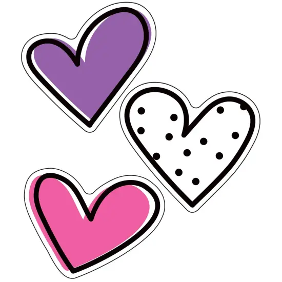 Kind Vibes Doodle Hearts Cut-Outs, 36 Per Pack, 3 Packs {2}