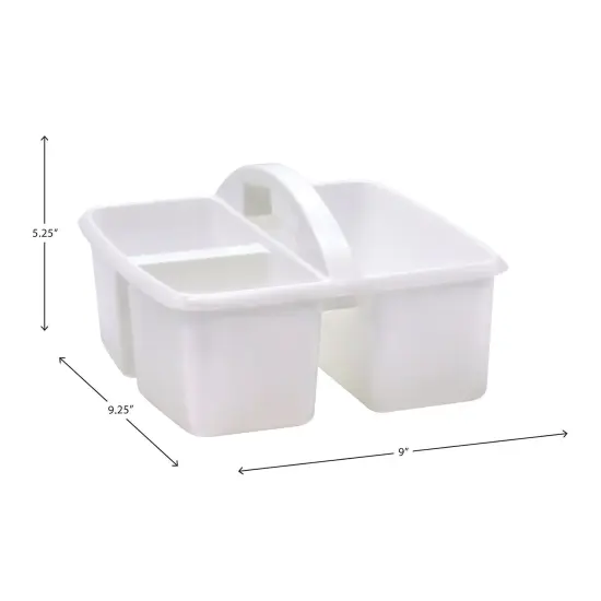 White Plastic Storage Caddy, Pack of 6 {6}