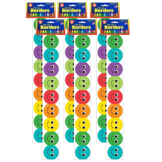 Smiley Face Mighty Brights&trade; Border, 36 Feet Per Pack, 6 Packs {1}