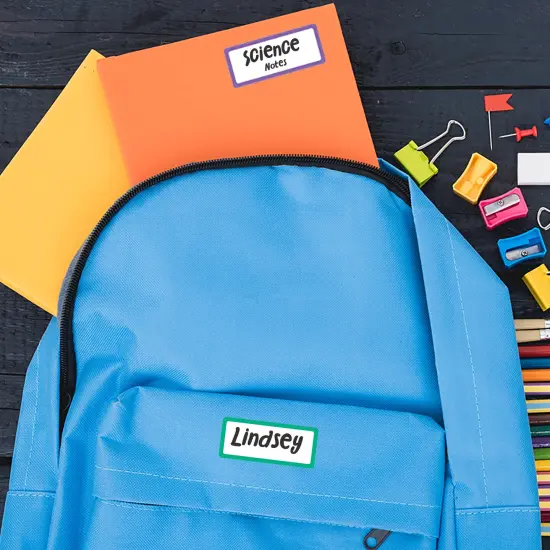 Avery No-Iron Fabric Name Labels, Rainbow Borders Preprinted Designs, Handwrite-Only, 2-Pack, 48 Preprinted Labels (22281) {3}