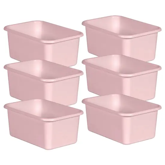 Blush Small Plastic Storage Bin, Pack of 6 {1}