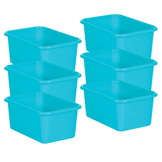 Teal Small Plastic Storage Bin, Pack of 6 {1}