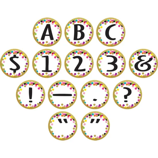 Confetti Circle Letters, 216 Characters Per Pack, 3 Packs {2}