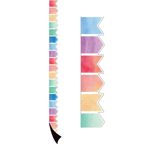 Watercolor Pennants Magnetic Border, 24 Feet Per Pack, 2 Packs {3}