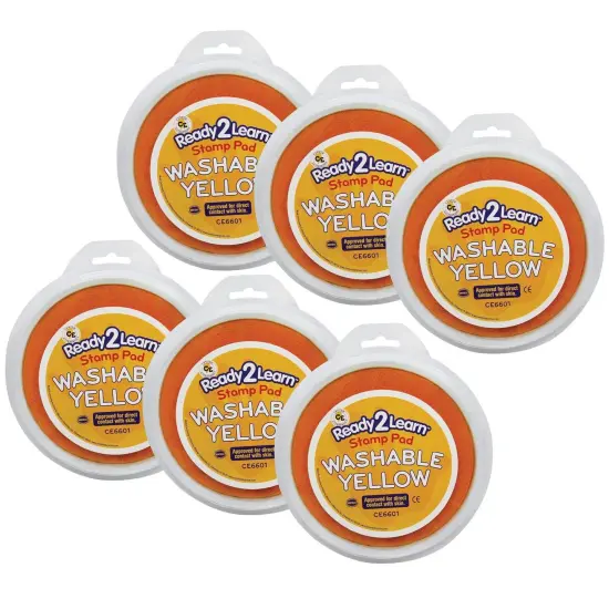 Jumbo Circular Washable Stamp Pad - Yellow - 5.75" dia. - Pack of 6 {1}