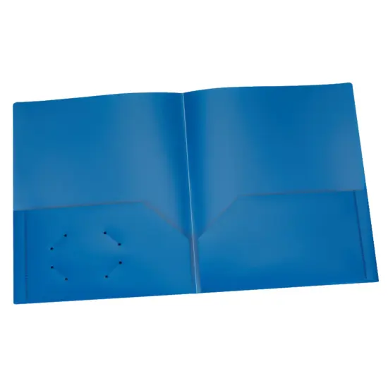 Poly Two Pocket Portfolio, Blue, Pack of 25 {1}