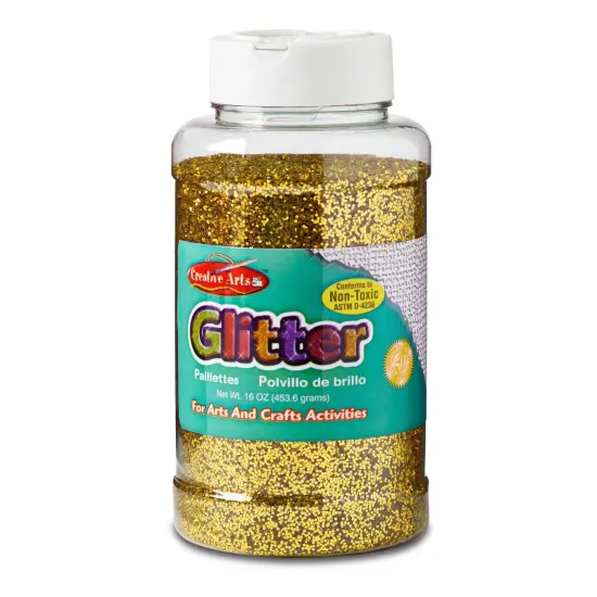 Creative Arts&trade; Glitter, 1 lb. Bottle, Gold, Pack of 3 {2}