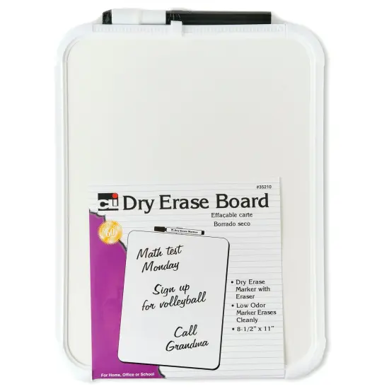 Dry Erase Boards, Framed with Markers & Eraser, White, Pack of 12 {3}