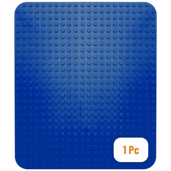 Classic Big Briks Baseplate 15" x 10.5" Large Building Brick Baseplate by Strictly Briks | 100% Compatible with All Major Brands | Large Pegs for Toddlers | Single Blue Flat Bottom Base Plate {1}