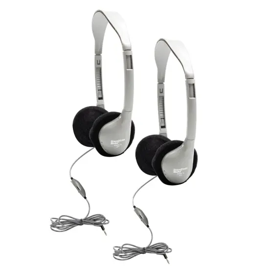 SchoolMate&trade; On-Ear Stereo Headphone with In-Line Volume Control, Pack of 2 {1}