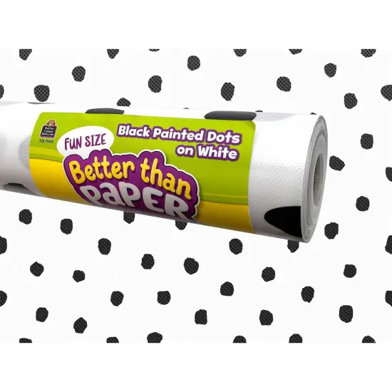 Fun Size Better Than Paper Bulletin Board Roll Black Painted Dots on White, Pack of 2 {2}