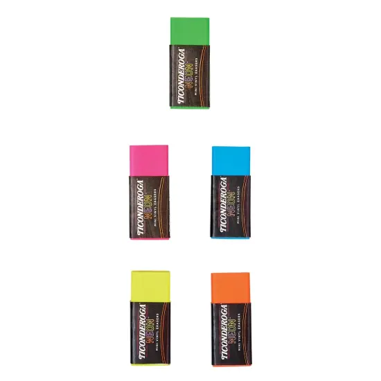 Mini Vinyl Erasers, Neon Assorted, 5 Per Pack, 12 Packs {3}