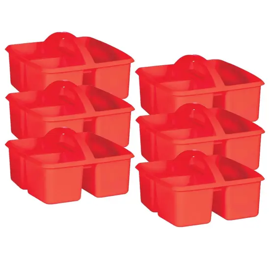 Red Plastic Storage Caddy, Pack of 6 {1}