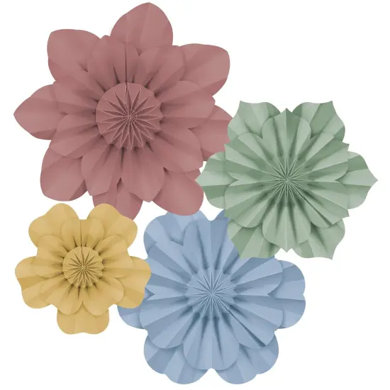 Cottage Charm Paper Flowers, Pack of 4 {1}