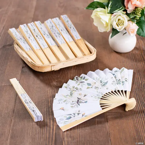 Bulk 48 Pc. Floral Folding Fans {1}