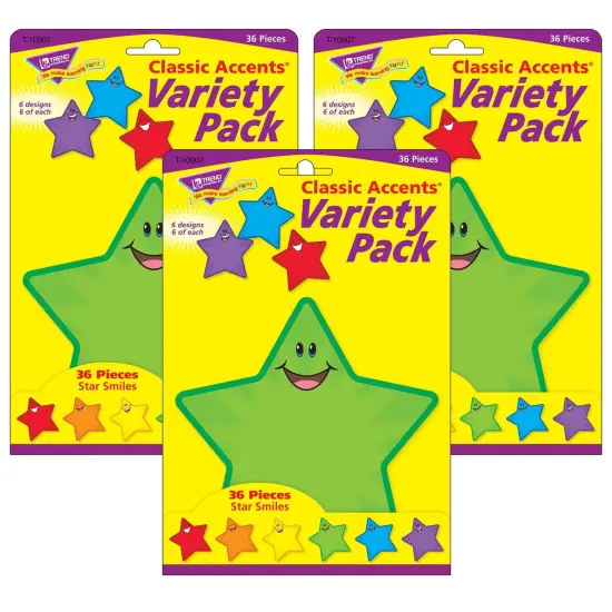 Star Smiles Classic Accents&reg; Variety Pack, 36 Per Pack, 3 Packs {1}