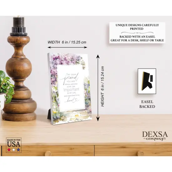 My Dear Friend Wood Plaque with Easel and Hook Wall Tabletop Art - 6 inches x 9 inches {5}